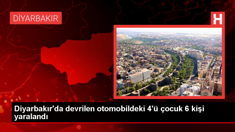 Diyarbakır’da araba devrildi, 6 kişi yaralandı