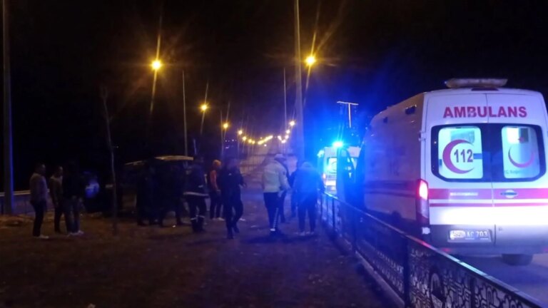 Siirt’te hafif ticari araç refüje girdi, 1 kişi yaralandı